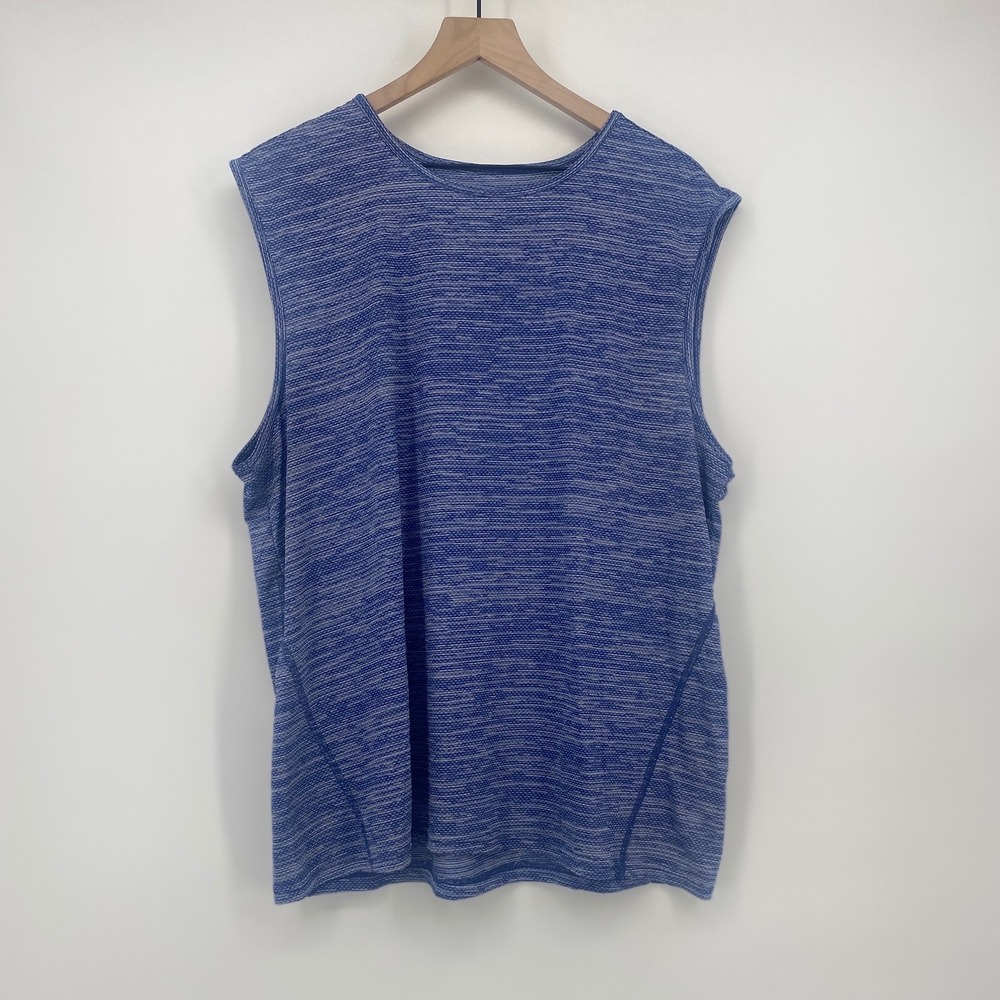 Dip Sleeveless Athletic Shirt XXL Blue Space Dye Knit Excellent